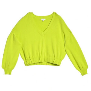 Abound Nordstrom V-Neck Sweater Blouse Cropped Hem